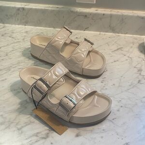 Chooka Women's Beige Buckle Sandals